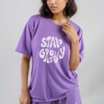 Women's Oversized T-Shirt Cotton Blend Baggy Top with Three-quarter Sleeves And Print