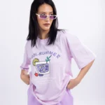 Oversized T-shirt for Women, Half Sleeve Cotton Summer Wear with Cool Print