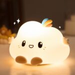 Cloud Night Lamp Silicone Kawaii Lamp for Kids Bedroom, 8 Colors Changing Night Light with Touch Sensor