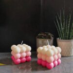 Bubble Cube Candles Pink Ombre Candle (Set of 2)