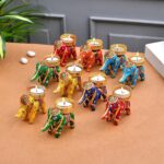 Elephant Tealight Candles Holder For Festival Decoration (Set of 10)