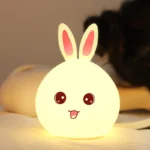 Cute BUNNY LAMP, Color-changing Rabbit Face Night Lamp with Touch Sensor Control, USB Rechargeable