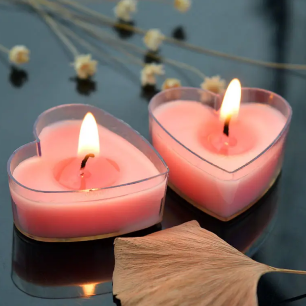 Scented Heart Shaped Tealight Candle (Set of 10) - Image 2