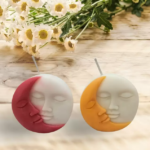 SUNMOON Face Shaped Scented Candle (Red, Orange)