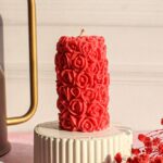 Red Rose Pillar Candle 3D (Set of 2)