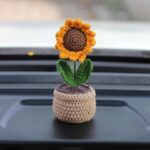 Crochet Sunflower In a Pot Fake Flower Plant