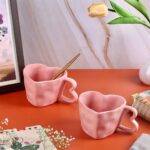 Heart Ceramic Mug Handmade Cup (1 Piece)