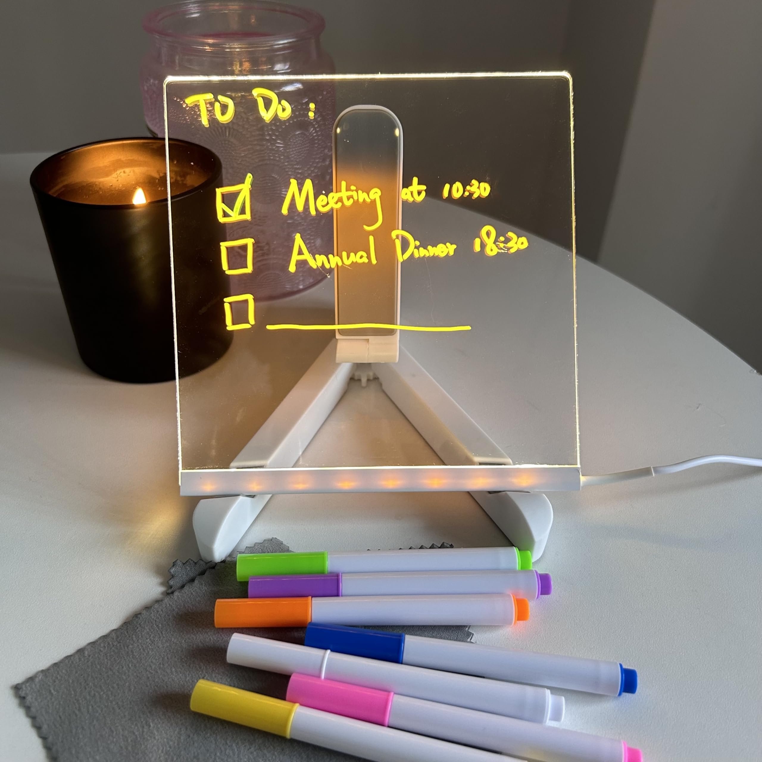 LED Acrylic Writing Board with Colour Pens