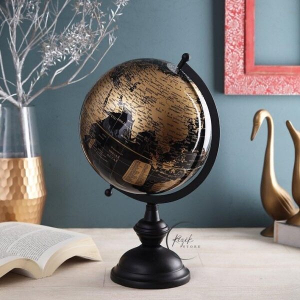 Vintage Black and Gold Top globe for decor or showpiece