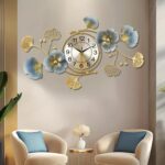 Brass Metal Floral Design Wall Clock